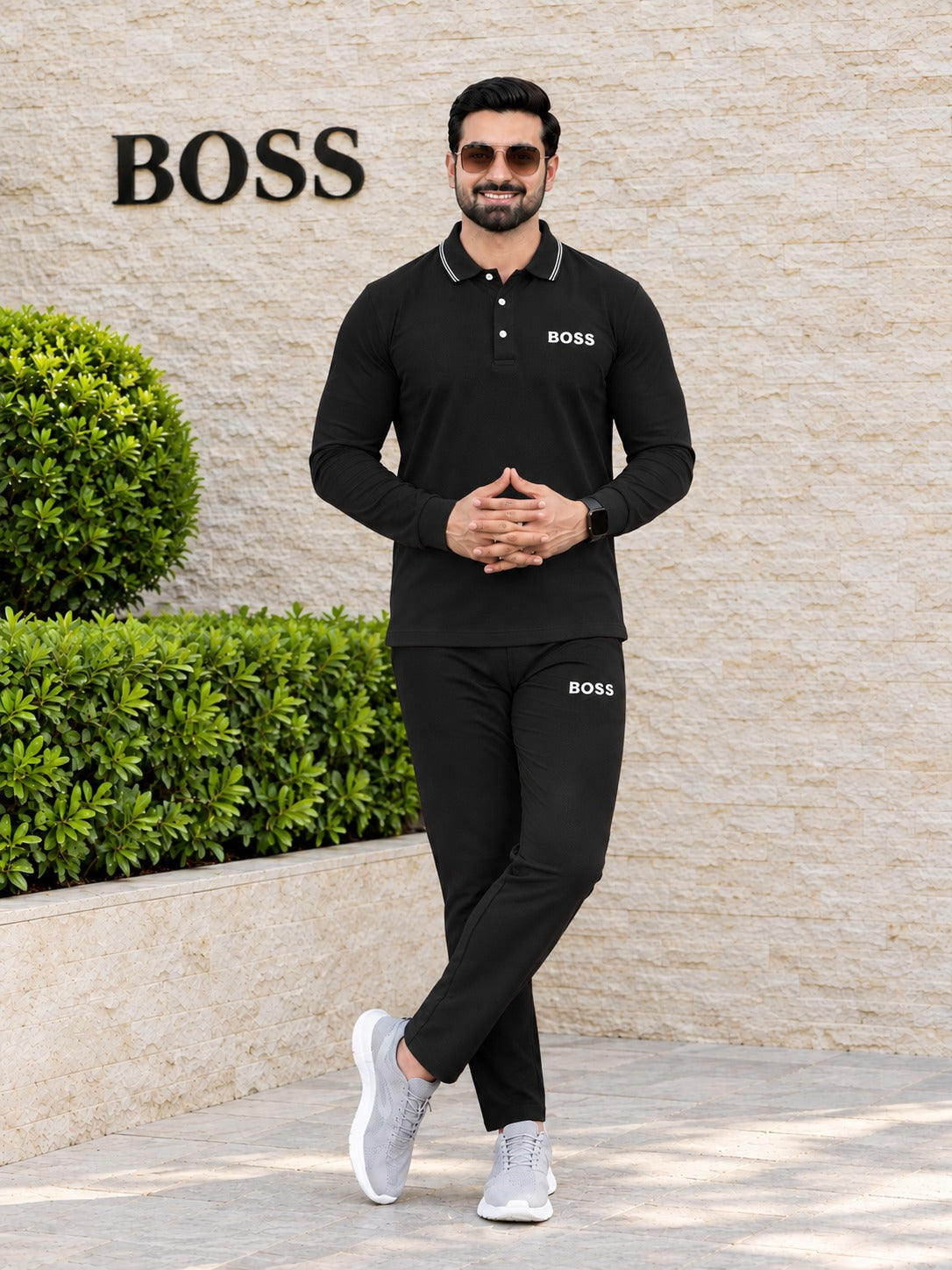 Men,s Honeycomb Polo Tracksuit Set Stylish Look Premium Quality That Impress To Everyone💥
