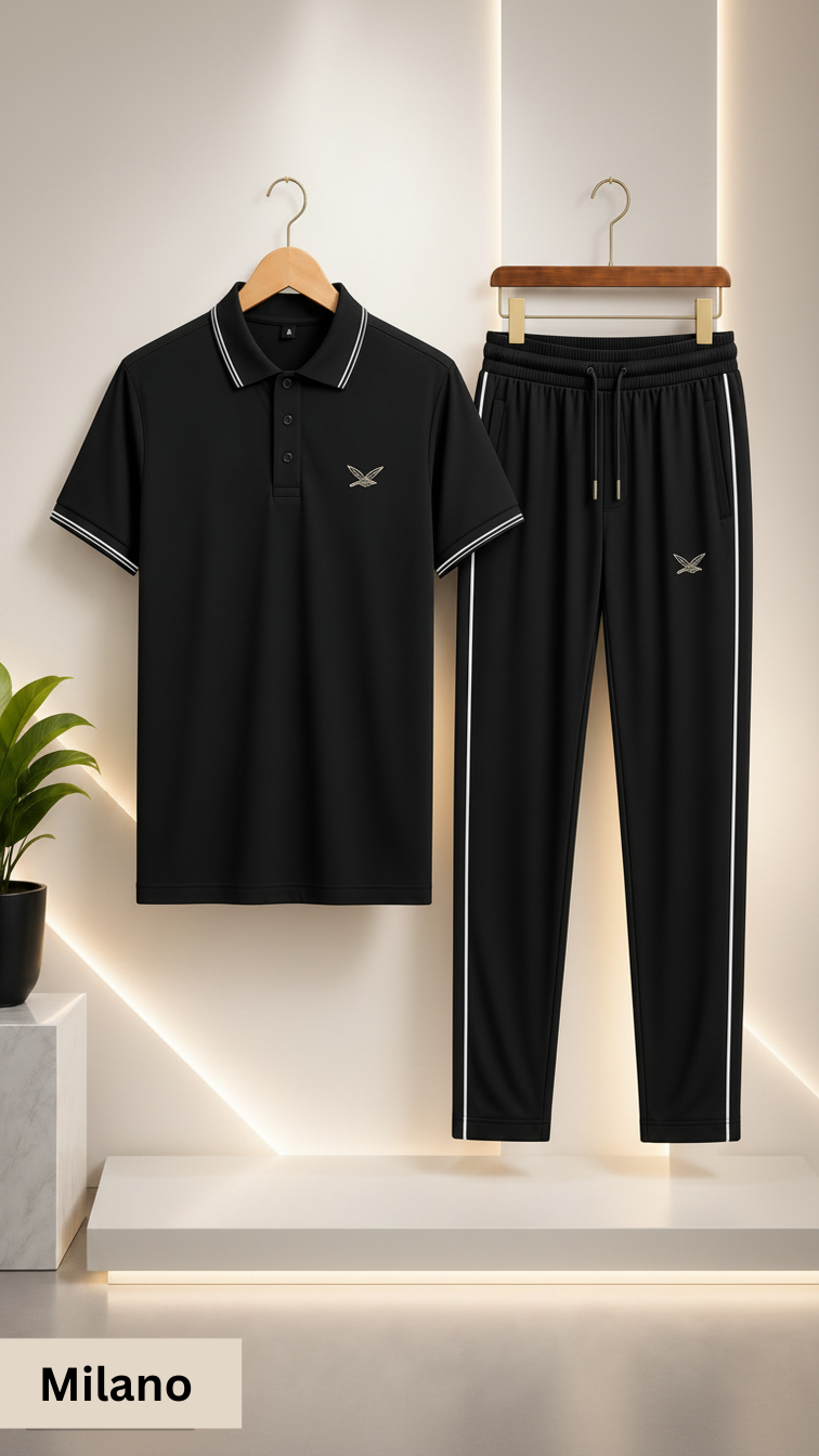 Men's 2Pcs Dry Fit Polo Shirt with Trouser | Premium Quality That Feel