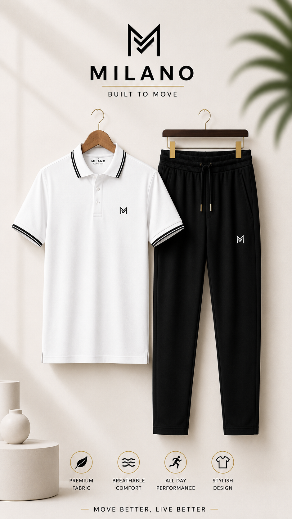 Men's 2Pcs Dry Fit Polo Shirt with Trouser | Premium Quality That Feel